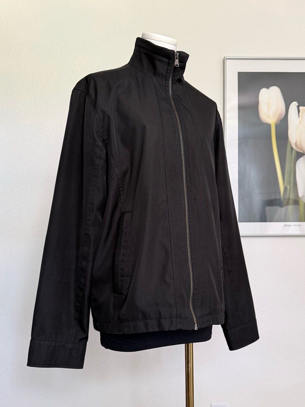 Calvin Klein Zip Up Collared Windbreaker Jacket Utility Minimalist